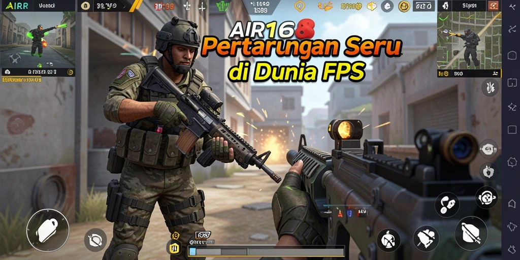 Screenshot gameplay AIR168 menampilkan aksi menembak yang mendebarkan.
