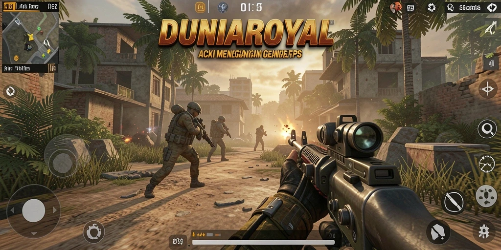Tampilan gameplay intens dan mendebarkan dalam DUNIAROYAL.