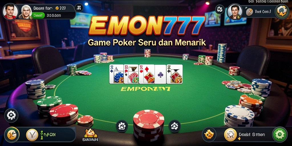 Tampilan menarik gameplay Poker di EMON777.
