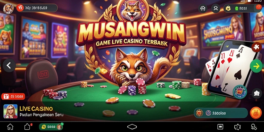 Tampilan menarik dari gameplay Live Casino di MUSANGWIN.