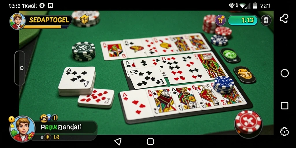 Tampilan screenshot dari gameplay SEDAPTOGEL yang menampilkan suasana permainan Gaple.