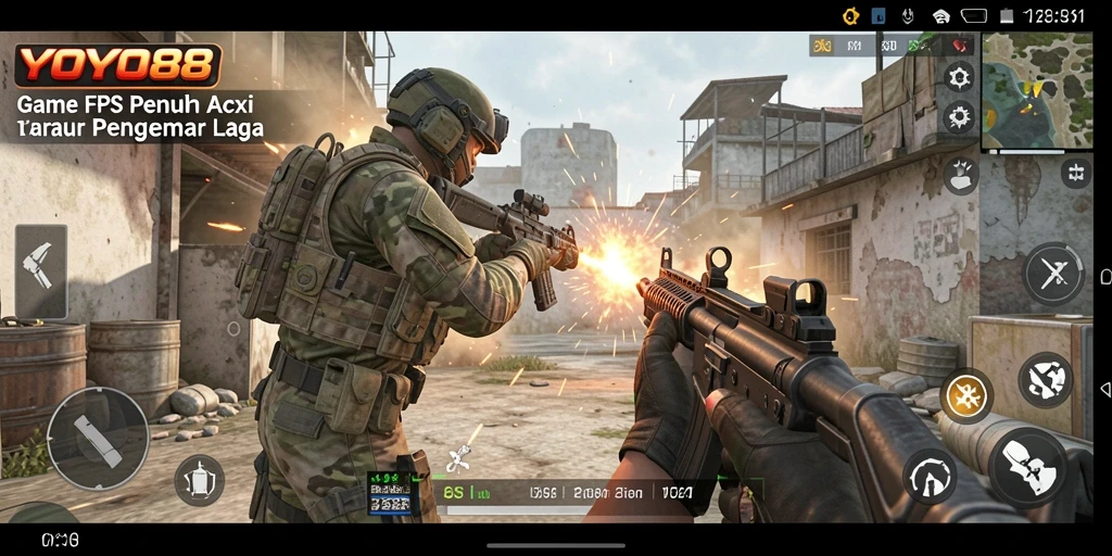Tampilan gameplay menakjubkan dari YOYO88 yang penuh aksi FPS.